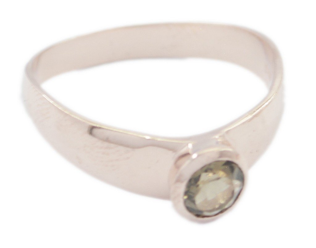 Bague en quartz fumé et argent 925 doré rose une splendeur artisanale