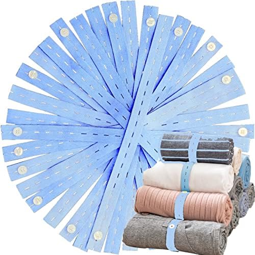 Elastic Clothing Organizer Bands (20-Pack) – Space-Saving Closet & Travel Solution