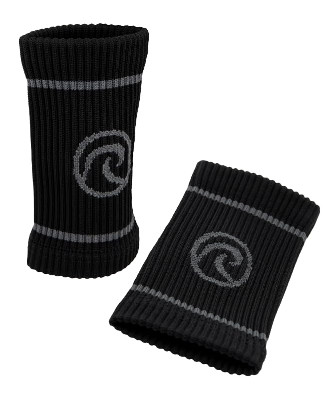 Rehband Wrist Bands Sweat-Absorbing & Supportive Wrist Bands for Training Gym & Workout Breathable Comfortable & Stabilizing Colour:Carbon/Black - 1 Pair Size:One Size