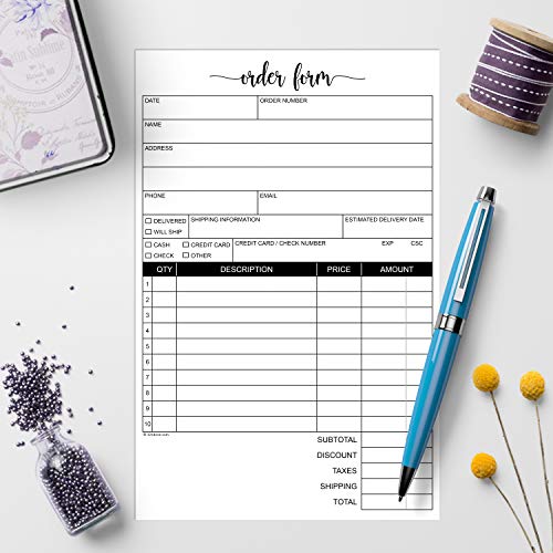 image for 321Done Order Form Pad, 5.5x8.5 Portrait 2-Part Carbonless, Made in US