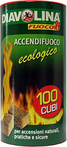 DIAVOLINA Accendifuoco Ecologico 100 Cubi 100 PEZZI