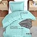 Utopia Bedding Duvet Cover Twin Size - 2 Piece with Zipper Closure - 1 Comforter Cover 68X90 Inches & 1 Pillow Sham 20X26 Inches (Spa Blue) Comforter Not Included