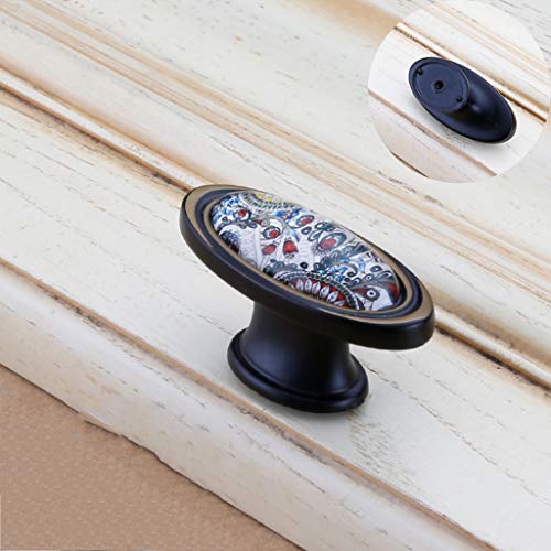 Puxador de armário de cerâmica vintage Baoblaze - N 55,7 mm - M 55,7 mm