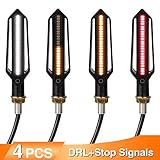 【Multifunktional】Zusatzbremsfunktion: Beim Bremsen blinkt die rote Perle 3 Mal, dann leuchtet das rote Licht und erhöht den Effekt der Bremswarnung. Blinkerfunktion zuerst: Wenn Sie die Signale nach der Bremse drehen, wechselt die Farbe der Lichter sofort von rot auf gelb und die Lichter sind im fließenden Modus.