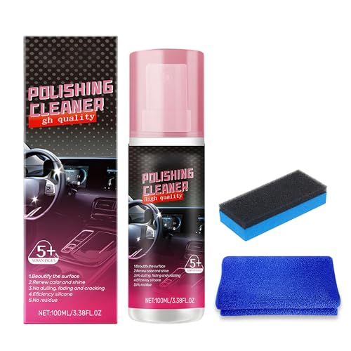 Car Interior Cleaner 2026 New Polishing Cleaner for Interior Detailing Car Interior Detailer Spray Vehicle Polish Cleaners Multipurpose Cars Care Cleaners for Rubber Leather (1 PCS)