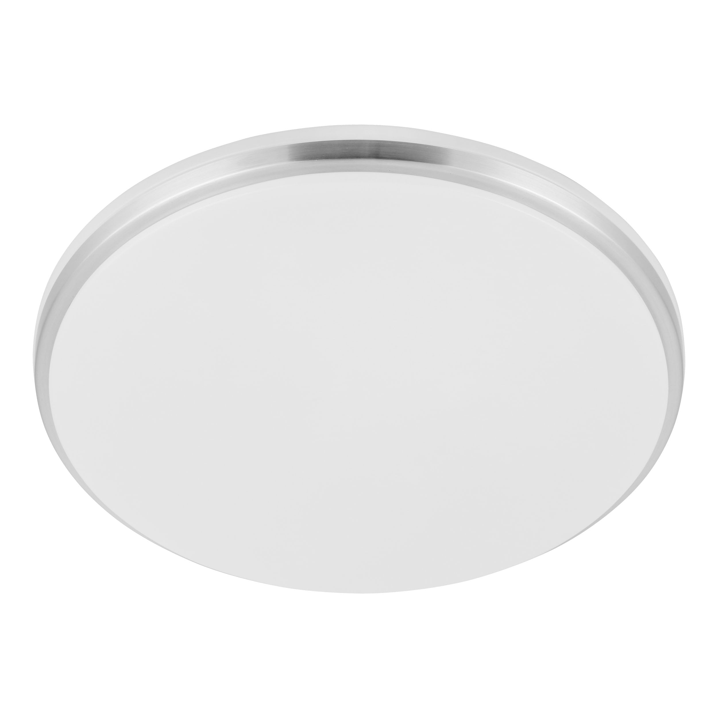 Eglo LED lampada da soffitto esterna Margidore, bianco caldo-freddo, luce decorativa balcone, apparecchio terrazza, plastica e metallo argento e bianco, IP54, Ø 34 cm