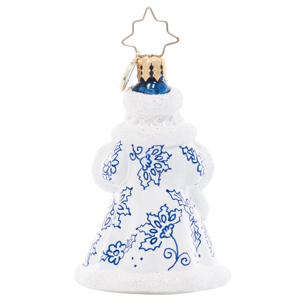 Christopher Radko Hand-Crafted European Glass Christmas Tree Decorative Ornament, Cheerful Chinoiserie Santa Gem