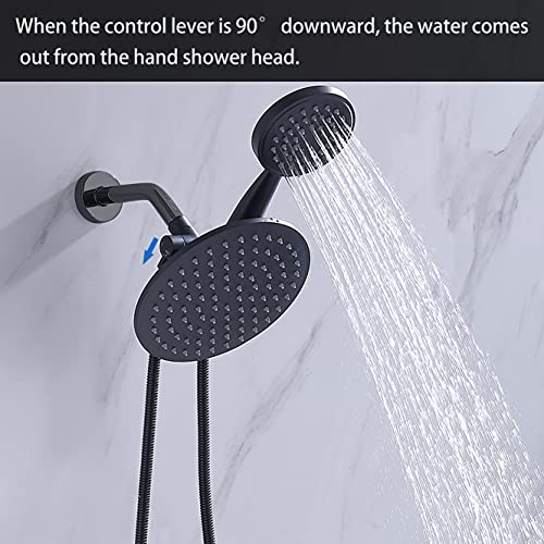 G-Promise Solid Metal Shower Arm Diverter With Handshower Mount For Hand Held Showerhead And Fixed Spray Head ∣ G 1/2 3-Way Bathroom Universal Shower System Replacement Part (Matte Black) #TOP5