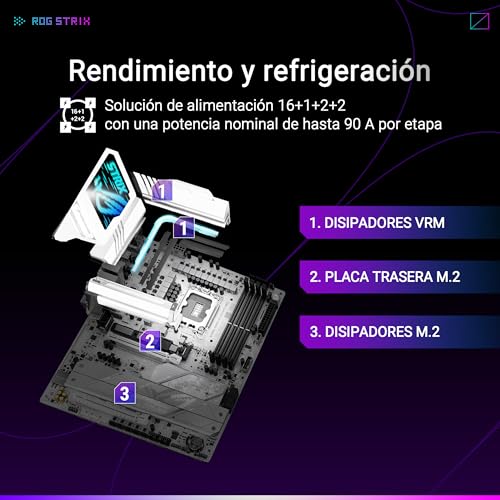 ASUS Intel ROG Strix Z890-A Gaming WiFi ATX motherboard, 16+1+2+2 power stages, DDR5 slots, PCIe 5.0 w/ full support for next-gen GPUs, five M.2 slots, WiFi 7, AI Overclocking, AI Networking II - 5