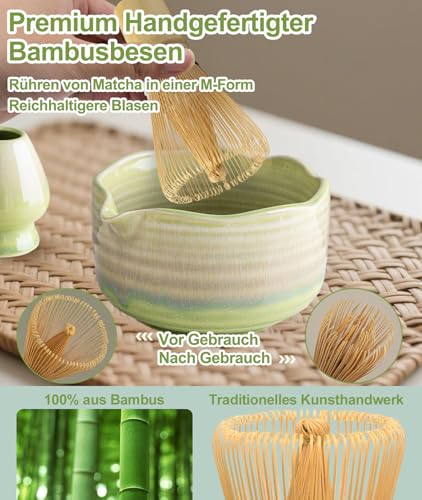 JBER Matcha Set, Bambus Matcha Besen Set 7 Pcs, Matcha Tea Set für Anfänger – Ansicht 4