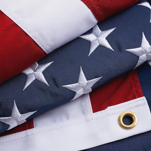 American Flag Made in USA American Flags for Outside 3X5 | Premium US Flag 3X5 Heavy Duty Outdoor with Embroidered Stars and Sewn Stripes