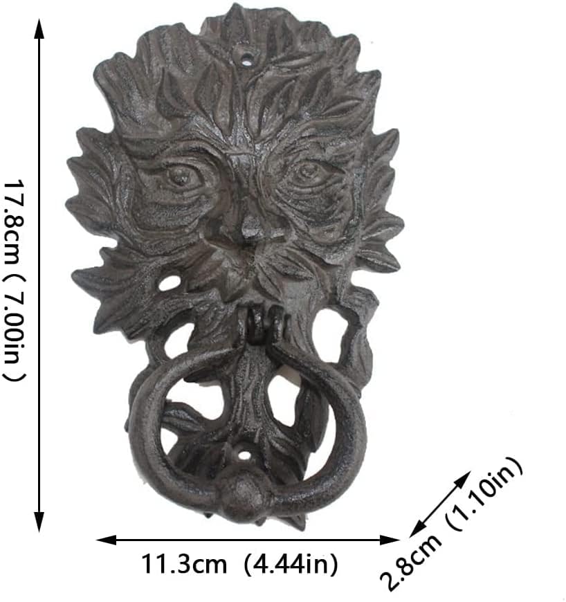 Cast Iron Door Knocker for Front Door Antique Foundry Knocker (Vintage Color 11.3 * 2.8 * 17.8cm)