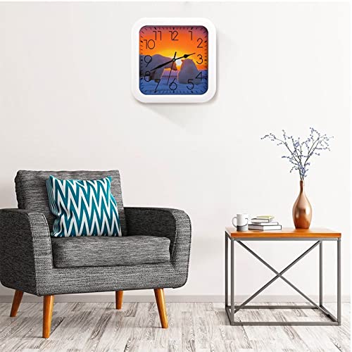 Pendule murale polaire moderne 26x26cm silencieuse pour bureau - 6