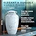 Large Handcrafted Urn for Ashes Adult Male and Female - Cremation Urns for Human Ashes Adult Man and Woman - Decorative Funeral Urns - Memorial Urn with White Marble Finish - Large (10.5