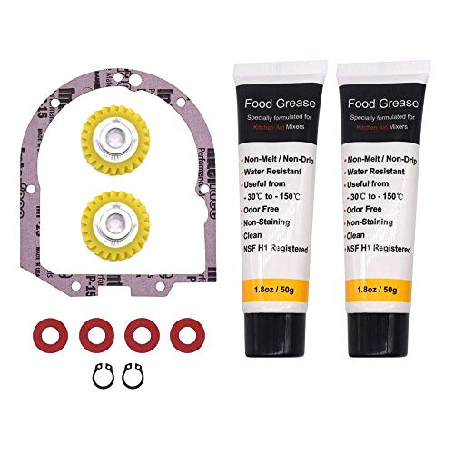 HuthBrother 2 x Mixer Fiber Worm Gear W10112253 Compatible With Whirlpool mixer 4162897 AP4295669 4161531 4169830 PS1491159,With 1.8 Oz 2 x Food Grade Grease