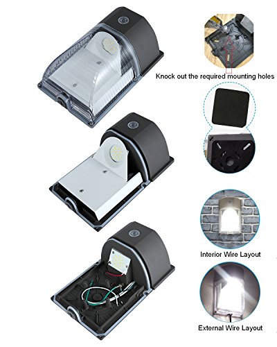 Timeled 26W Led Wall Pack Light, Outdoor Led Wall Mount Light, 3000Lm Dusk To Dawn Photocell Wall Pack Light, Exterior Street & Area Lighting For Garage Garden Yard, Clear Lens (2 Pack) #TOP4