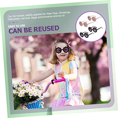 4Pcs Round Flower Sunglasses Eyewear for Boys for Pool Parties Birthdays and Fun Photo Props Lightweight Comfortable Sunglasses4