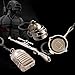 hebensi 4 Pcs Metal Keychain Including Level 3 Helmet Level 3 Backpack Kar98K and Frying Pan Iron Key Ring Pendant