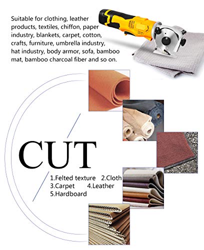 Mxbaoheng Electric Fabric Scissors Cordless Round Knife Cutting Machine Portable Rotary Cutter For Fabric Leather Carpet (1 Battery) #TOP4