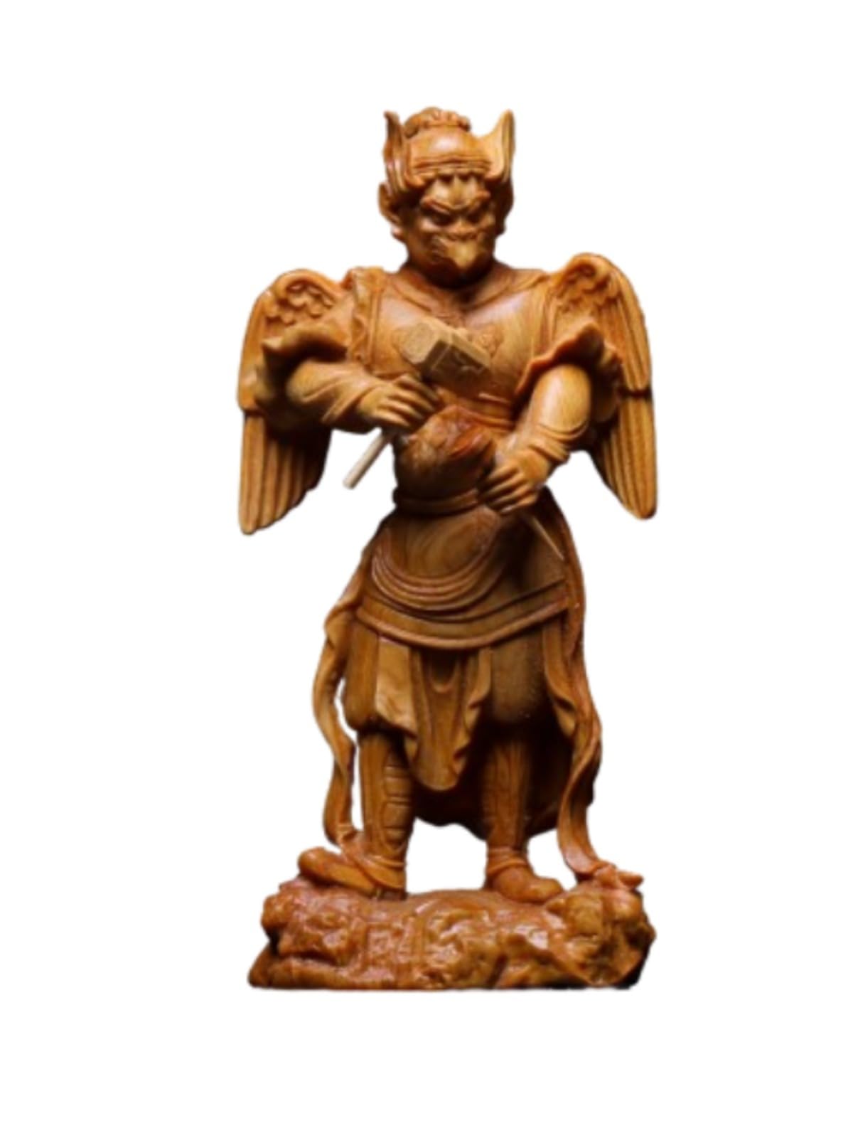 Amazon｜天然 崖柏木 木彫り仏像 烏天狗 置物【諸天神】◇商売繁盛 