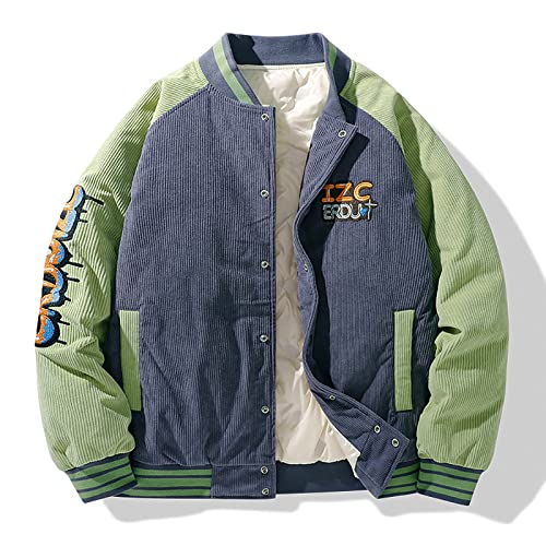 Doudoune homme broderie premium veste puffer en duvet de canard finitions soignées verte 2XL