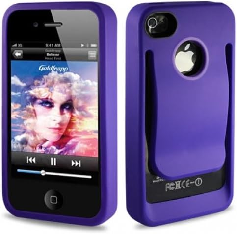 Reiko BPC-IPHONE4SPP Durable Belt Clip-Style Holster Case for iPhone 4/4S - 1 Pack - Retail Packaging - Puple