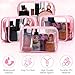 Weewooday 12 Pieces Clear Makeup Bags Cosmetic Storage Bags PVC Zipper Pouches Travel Waterproof Makeup Plastic Case for Women Organizing Toiletries Traveling Bathroom(Large,Light Pink)