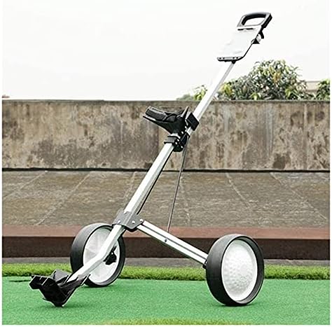 llddrz Golf Push Cart Professional Folding 2-Wheel Trolley for Golf Bag Outdoor Golf Sport Training Match Airport Luggage Check Carrier Golf Caddy
