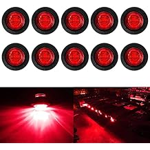 KEING 10 Pack Round 3/4 Inch Red LED Side Marker Light Indicator Light Side Marker Light for Truck Trailer RV Cab Boat Bus Lorry LED Button Marker Light Clearance Light,