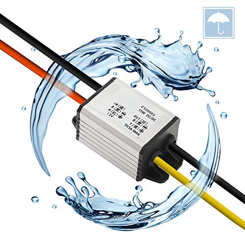 Image of 10Pcs 12V to 5V DC Converter Car Power Voltage, Waterproof DC 6.3-22V 12V Step Down to 5V 3A 15W Voltage Regulator Buck Converter Power Supply Step-Down Module Compatible with Vehicle Car Truck Volt