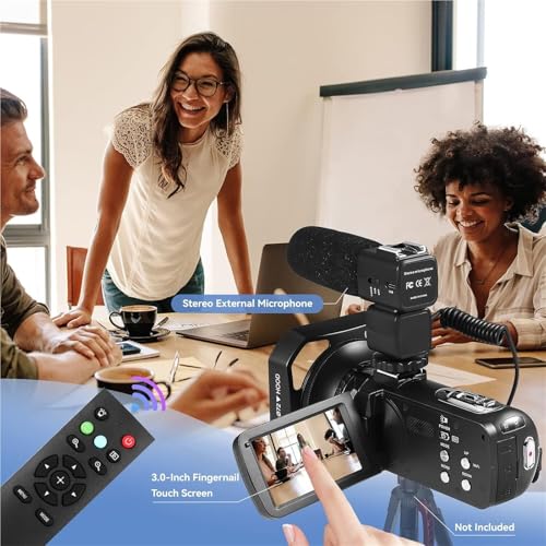 Caméscope vidéo 4k écran tactile avec microphone pour caméra vlogging Youtube - 7