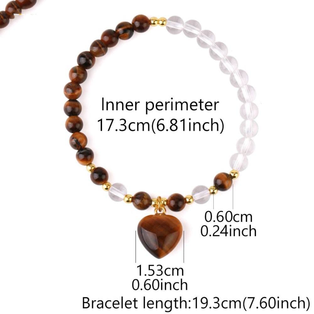 bracciale elastico con pietra naturale diaspro rosso da 6 mm o