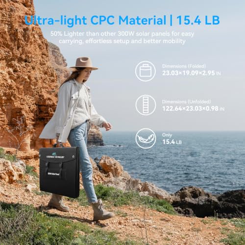 Image of 300W Portable Solar Panel Suitcase 40V MC4 Cable XT60 DC for Power Station
