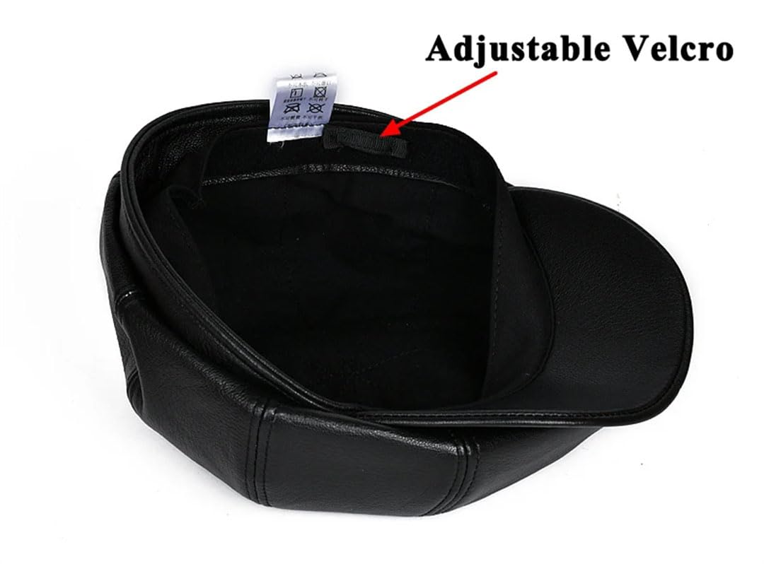 Boina de piel de cordero para hombre, unisex, de piel auténtica, boina británica, color marrón, octogonal