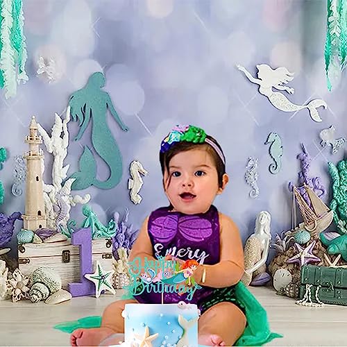 Image of Party Propz Mermaid Cake Topper - Huge Mermaid Theme Cake Topper for Girls, Mermaid Cake Toppers, Cake Toppers for Cake Decoration, Mermaid Cutouts, Mermaid Decoration for Birthday Girls