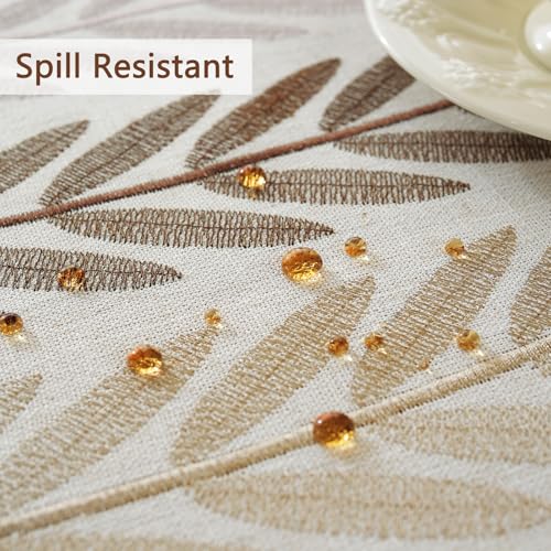 Image of Laolitou Rectangle Embroidered Tablecloth with Tassels 55x102 Inch