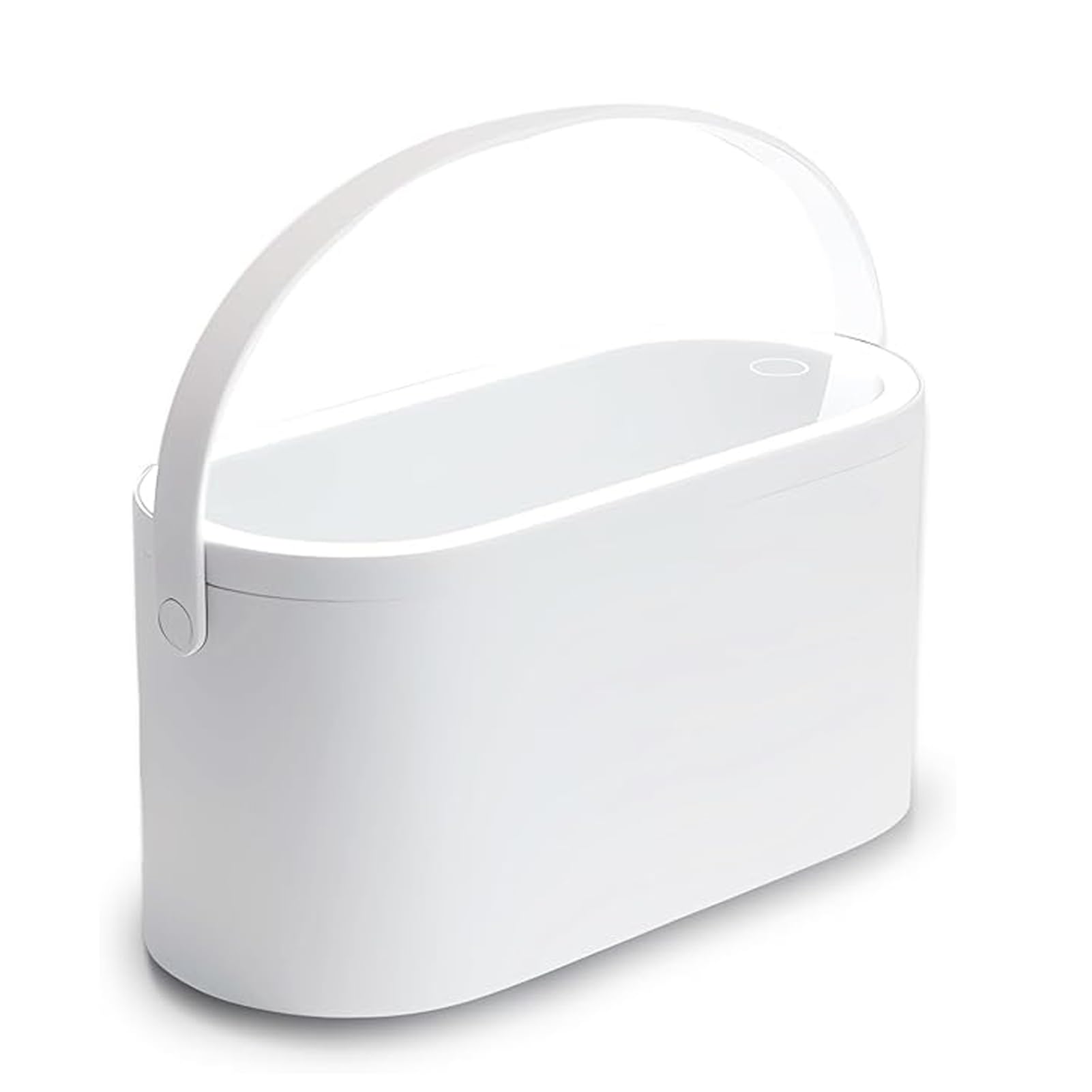 Travel Makeup Case Adjustable LED Mirror, Makeup Case with Glowing Mirror,Portable Waterproof Jewelry Organizer for Women Traveling, White