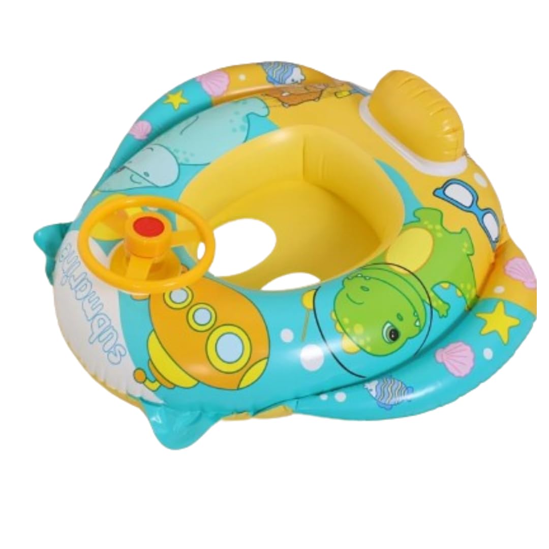 Flotador para Bebe, Asiento Inflable Bebe, boia Bebe, Barca Hinchable niños, Bebe Playa, Flotador Bebe 9 Meses, Flotador niño 3 años, Juguetes Piscina Bebe 1 año, Flotador Dinosaurios Bebe Playa