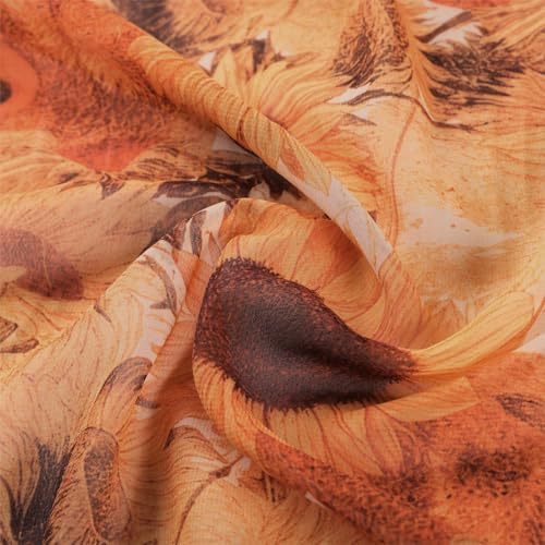 SCARLET DARKNESS Sommerkleid Damen Viktorianisches A-Linie Blumenkleid Puffärmel Kurzarm mit Rüschen Corsagenkleid Gelb und Sonnenblumen XL 6