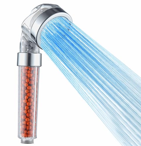 MineralStream Cabezal de ducha iónico LED | Cabezal de ducha de mano de alta presión con luces LED para una experiencia similar al spa | Ayuda a mejorar la salud de la piel y el cabello