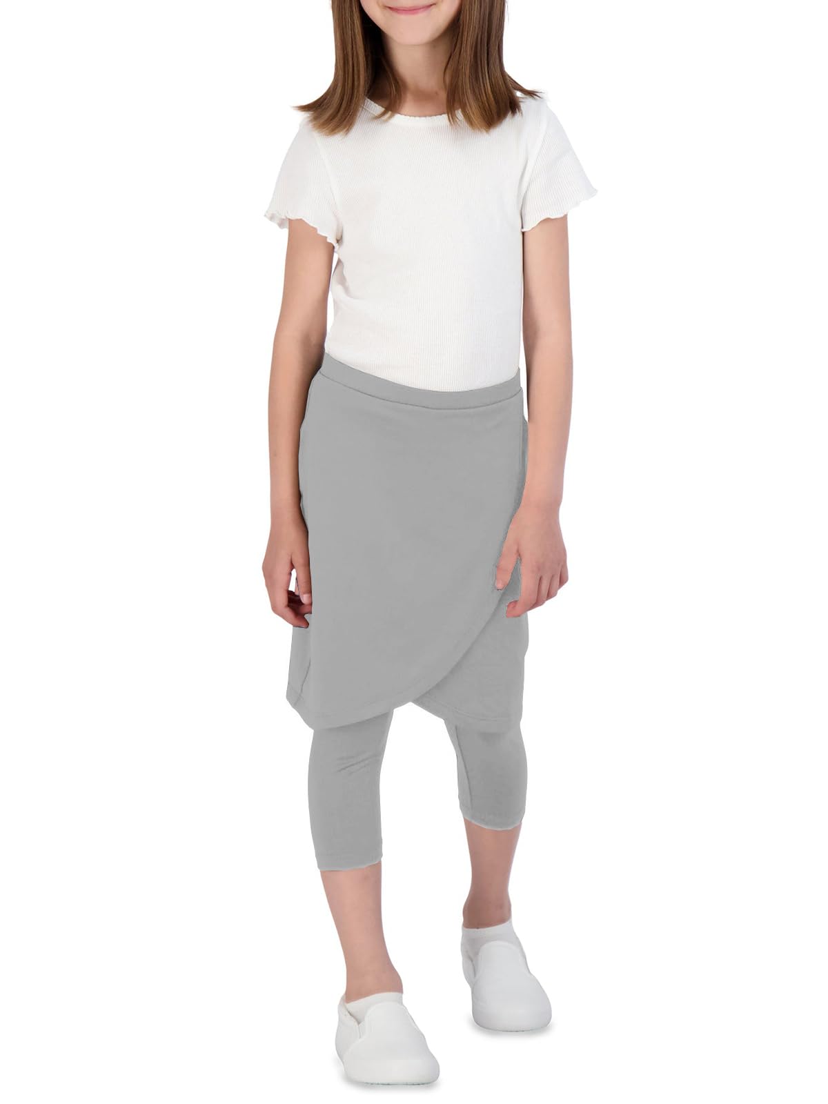 CharmWM Pantalones capri de cintura alta elástica para niñas, lindos pantalones deportivos para golf, tenis, leggings, faldas