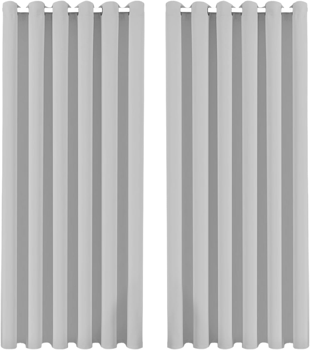 Bedlooms Light Grey Blackout Curtains For Living Room 46X72 Inch Eyelet Curtains For Bedroom Thermal Insulated Privacy Curtain 2 Panels With Tiebacks