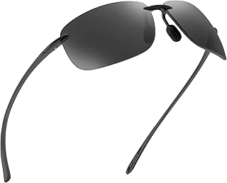 Sport Sunglasses for Men Women TR90 Rimless Frame for Running Fishing Cycling Driving