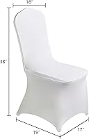 Vista 3 de SUPERO Funda impermeable de elastano para silla, 25 unidades, fundas elásticas para sillas de comedor, fundas de poliéster para sillas de Blanco
