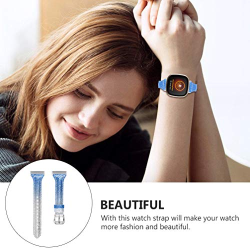 UKCOCO Pulseira de RelÃ³gio de Couro Bling Glitter AjustÃ¡vel SubstituiÃ§Ãµes Pulseira de RelÃ³gio d