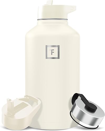 Miniatura 70 de IRON °FLASK Frasco de hidratación para acampar y senderismo con boquilla, botella de agua deportiva de acero inoxidable aislada de boca ancha, Aurora