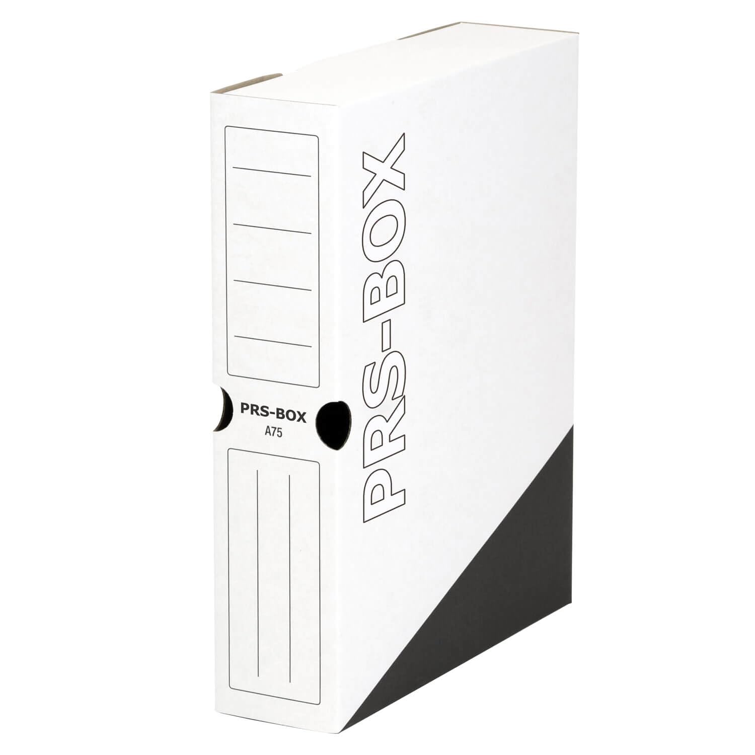 PRS Archivbox A75 schwarz, Rückenbreite 75mm, 20 Stück | Archivmappe, Archivcontainer, Ablagebox, ident zur PRESSEL Archivbox A75