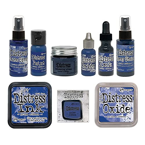 Ranger Ink - Tim Holtz - Distress Ink Kit - Prize Ribbon Bundle with Enamel Pin