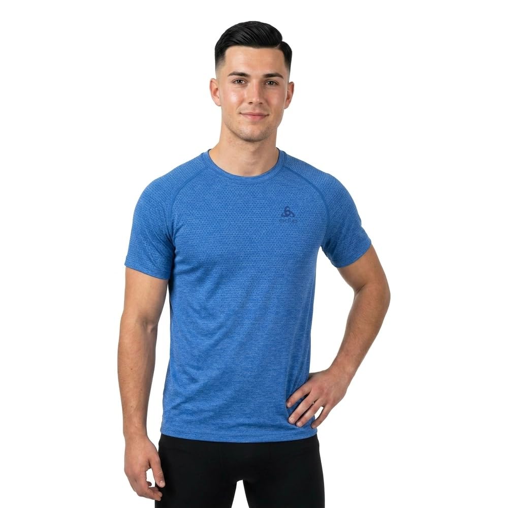 Odlo Essential Seamless Laufshirt Herren blau - Dazzling Blue Melange XL