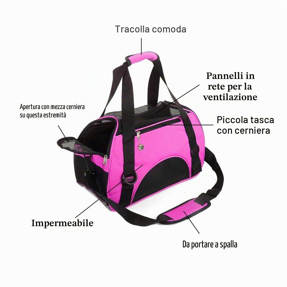 ZaneSun Borsa per il trasporto per gatti con lati morbidi per gatti, cani, cuccioli, comoda, portatile, pieghevole, approvata dalla compagnia aerea